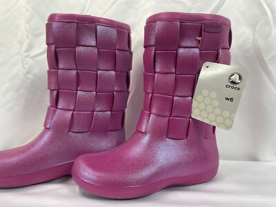 CROCS  Supermolded Iri Weave Boot w Berry   PINK   SIZE  W6