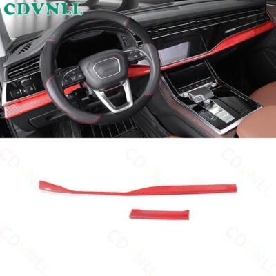 ABS Carbon Fiber Look Dashboard Trim Strip Set For Audi Q7 Q8 2020-2024 – 2 Pieces