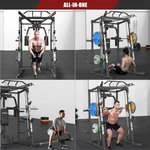 Smith Machine Power Cage Rack de Agachamento com Cabo Smith Bar Máquina de Cruzamento