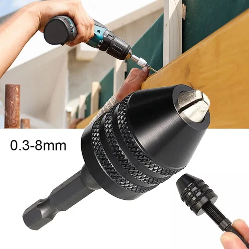 0.3-8mm Keyless Drill Chuck Screwdriver Impact Driver Adapter 1/4 Hex-Shank AU