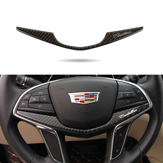 Silver Cadillac logo Carbon Fiber Steering Wheel Emblem for Cadillac