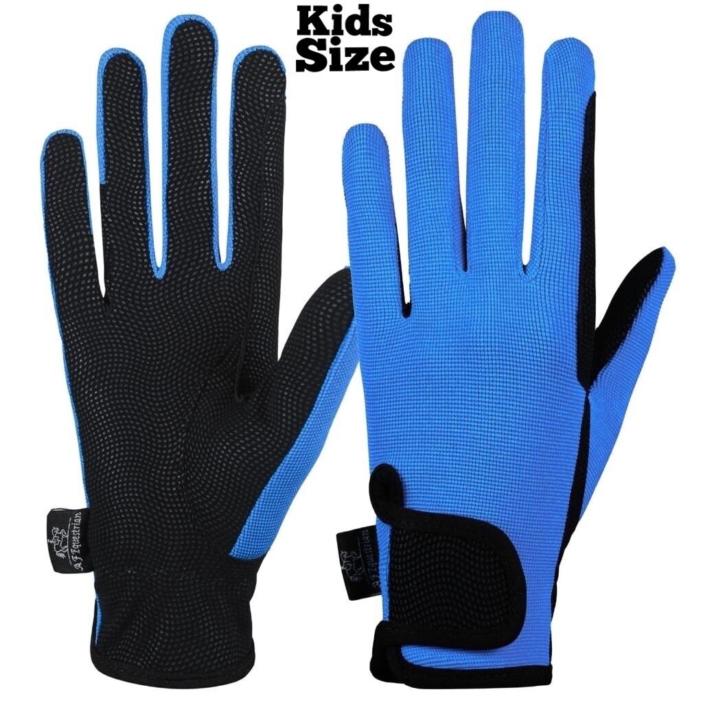 Kids Horse Riding Gloves Children Equestrian Child Pony Girls Boys Blue