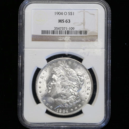 1904 O CHOICE BU MORGAN SILVER DOLLAR MS63 NGC CERTIFIED UNCIRCULATED
