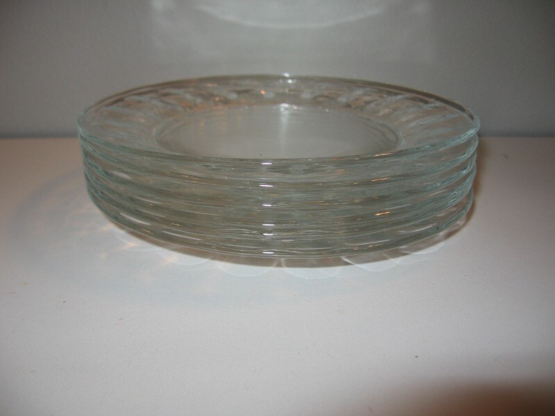 Lot of 6 Vintage Arcoroc Clear Glass Dessert Plates 6" Diameter France