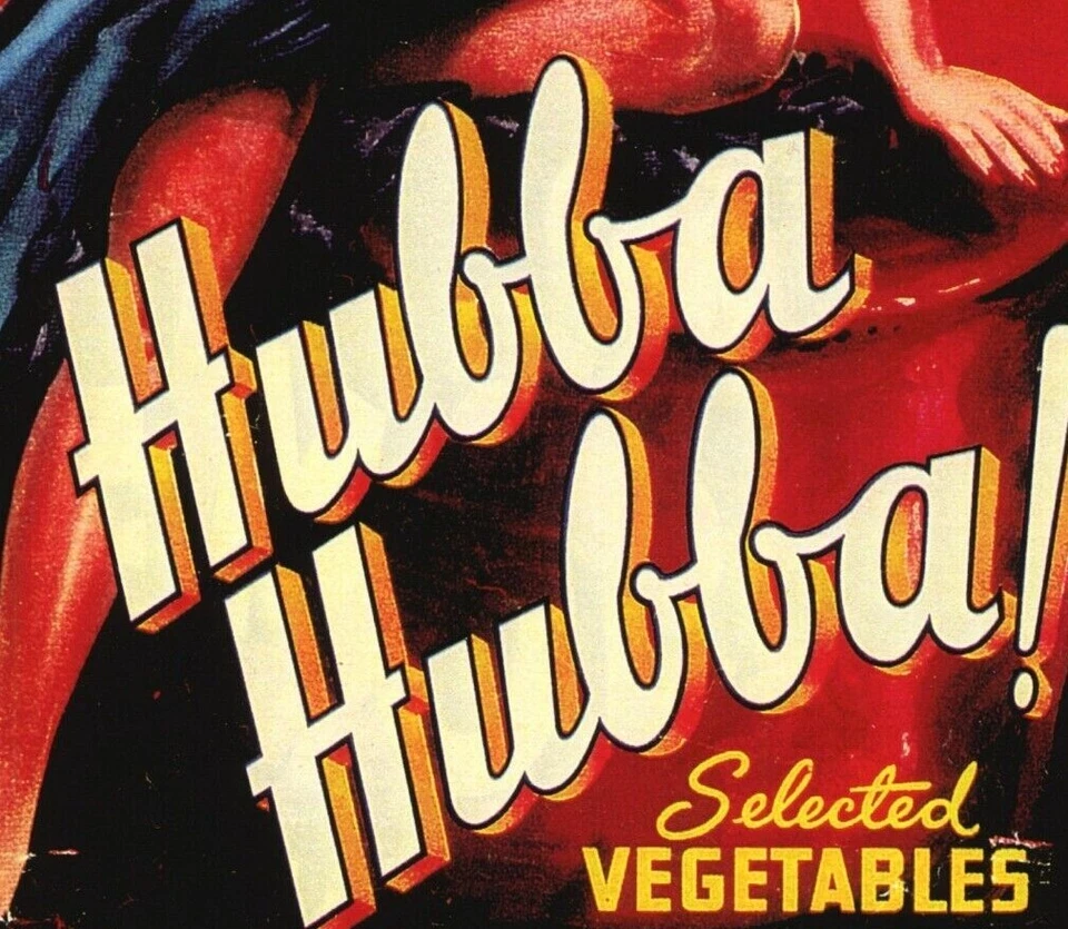 Impresión de póster vintage de etiqueta pin-up de Hubba Hubba años 40 estilo retro arte repro Foto 4 de 4