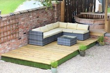 Garden Decking Kit DIY complete – with concrete foundations - 2.4 x 7.0m