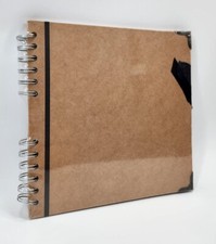 Scrapbook Album 60 Pgs 8X8" Thick 200Gsm Kraft Paper, Corner Protectors, Ribbon