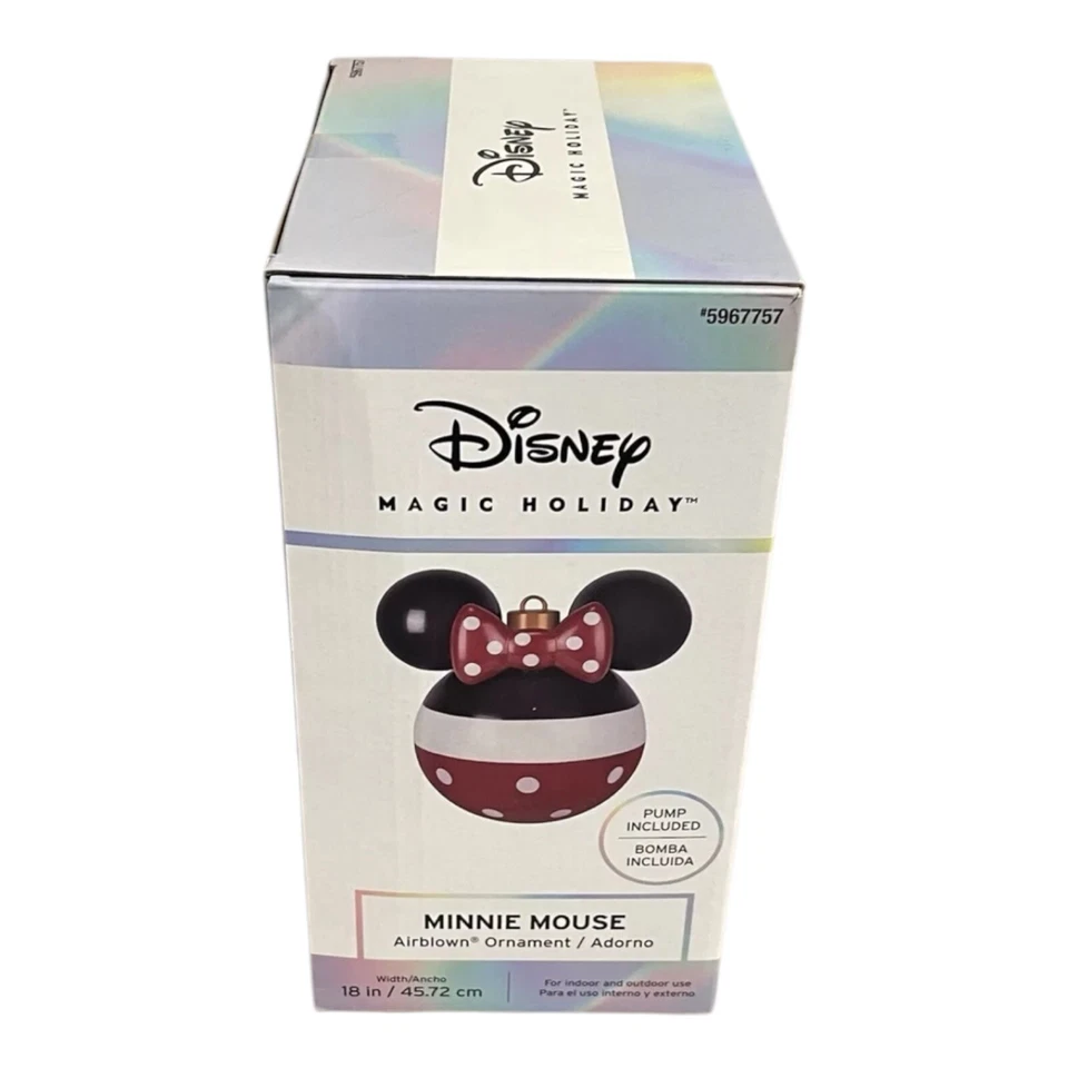 Disney Minnie Mouse Airblown Christmas Ornament 18" Decor Indoor Outdoor w/ Pump - Image 2 of 2
