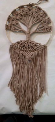 Boho Chic Tree of Life Macrame Wall Hanging: Handmade Woven Eclectic Wall