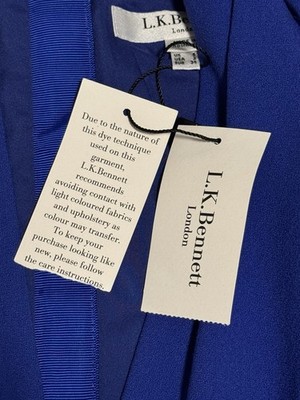 L.K. Bennett London DR Marlene Dress Color Cyan Size 2 US