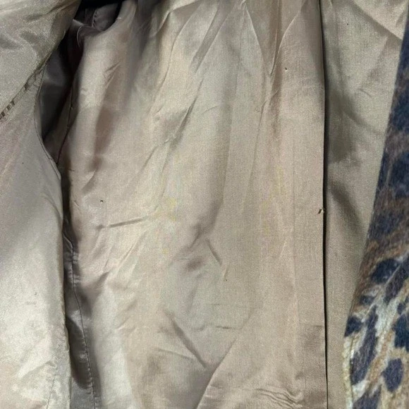 Blazer retro Linda Allard vintage años 90 estampado animal para mujer talla 12 mezcla de lana Foto 3 de 4