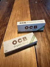 OCB Organic Hemp 1  1/4  Size 50 Leaves and tips 3 Pack Free Shipping