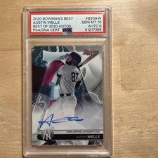 2020 Austin Wells  Bowman's Best - Best of 2020 Auto Rookie PSA 10 Low pop