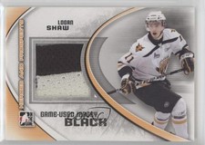 2011-12 ITG Heroes and Prospects Game-Used Black Jersey Logan Shaw #M-16 2d8