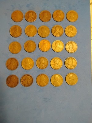 1919 Lincoln Wheat Cent 1/2 Roll