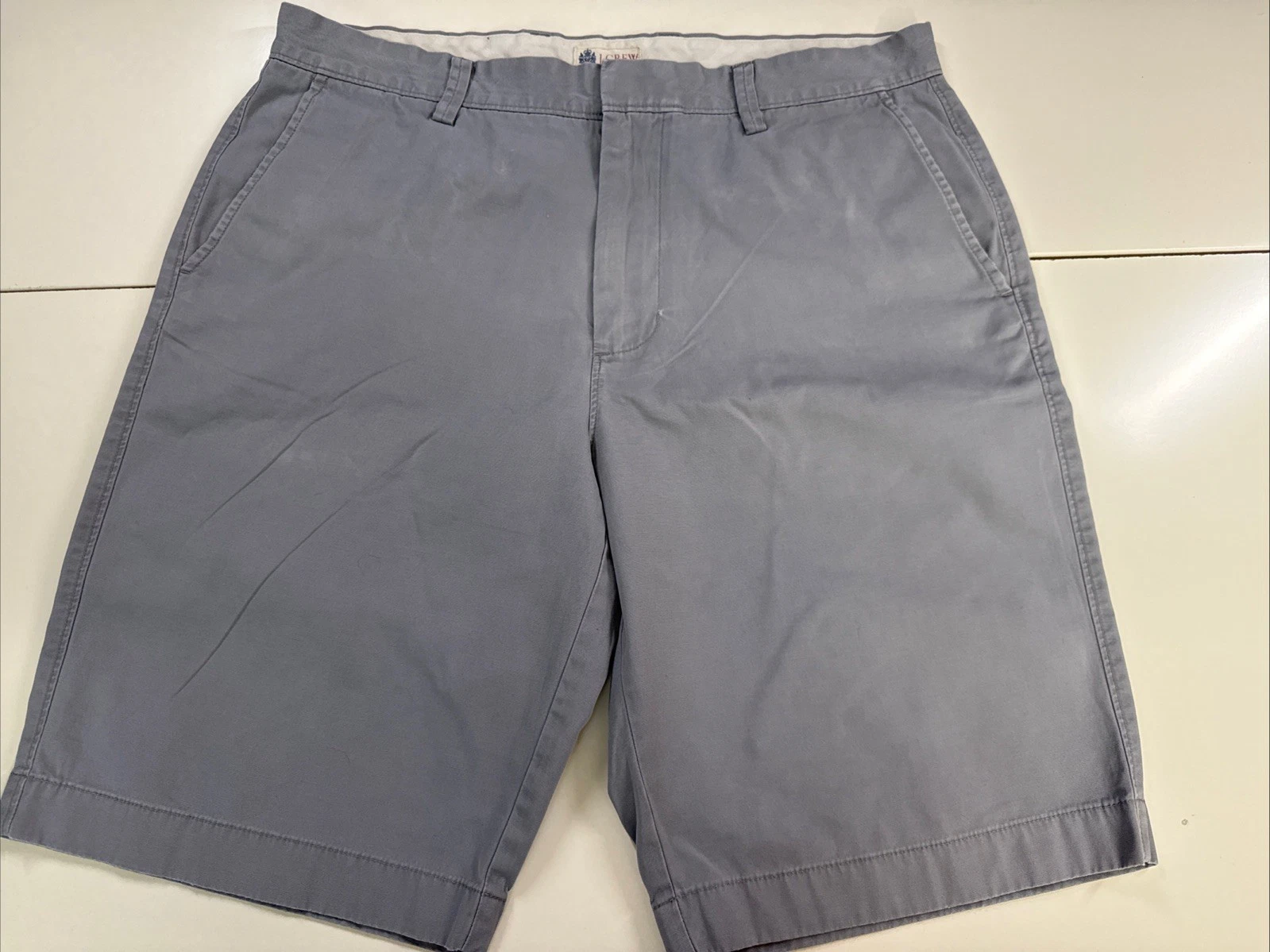 J Crew Shorts Mens 34/10 Chino Khaki Cotton, Gray, Free Shipping!