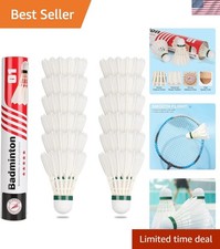 12-Pack Goose Feather Badminton Shuttlecocks for High-Speed Indoor/Outdoor Play
