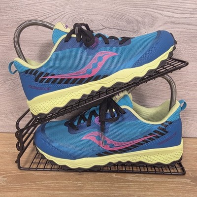 Saucony Peregrine 11 Damen Gr. UK 4 Trailrunningschuhe blau pink Turnschuhe   