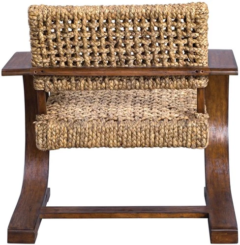 Uttermost 23483 Rattan Rehema 30"W Wood Framed Dual Arm Accent Chair - Picture 5 of 7