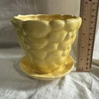 McCoy Yellow 4 Pebble Planter W/Saucer Exc Cond Vintage