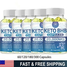 KETO BHB 2000mg Ketone FAT BURNER Weight Loss Diet Pills Ketosis 60-300Capsules