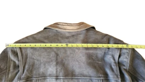 Vintage Roundtree & Yorke Mens XXL Brown Heavyweight Leather Zip-Up Coat!  image 15
