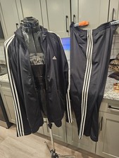 Men Black Adidas Vintage Tracksuit XL Pants 2XL Jacket
