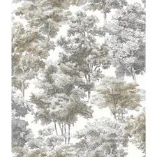 RoomMates Old World Trees Peel and Stick Wallpaper Gray/Beige