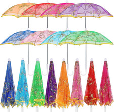 8 Pcs Indian Decorative Umbrella Handmade Designer 20.87 Inches Multicolored