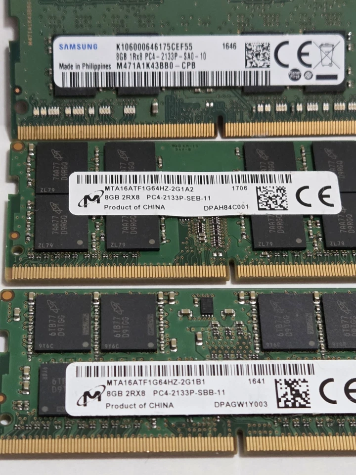 Mixed Ram 24GB  (8gb X 3) 1Rx PC4-2133P  MHz 1.2V Laptop Memory - Image 2 of 2