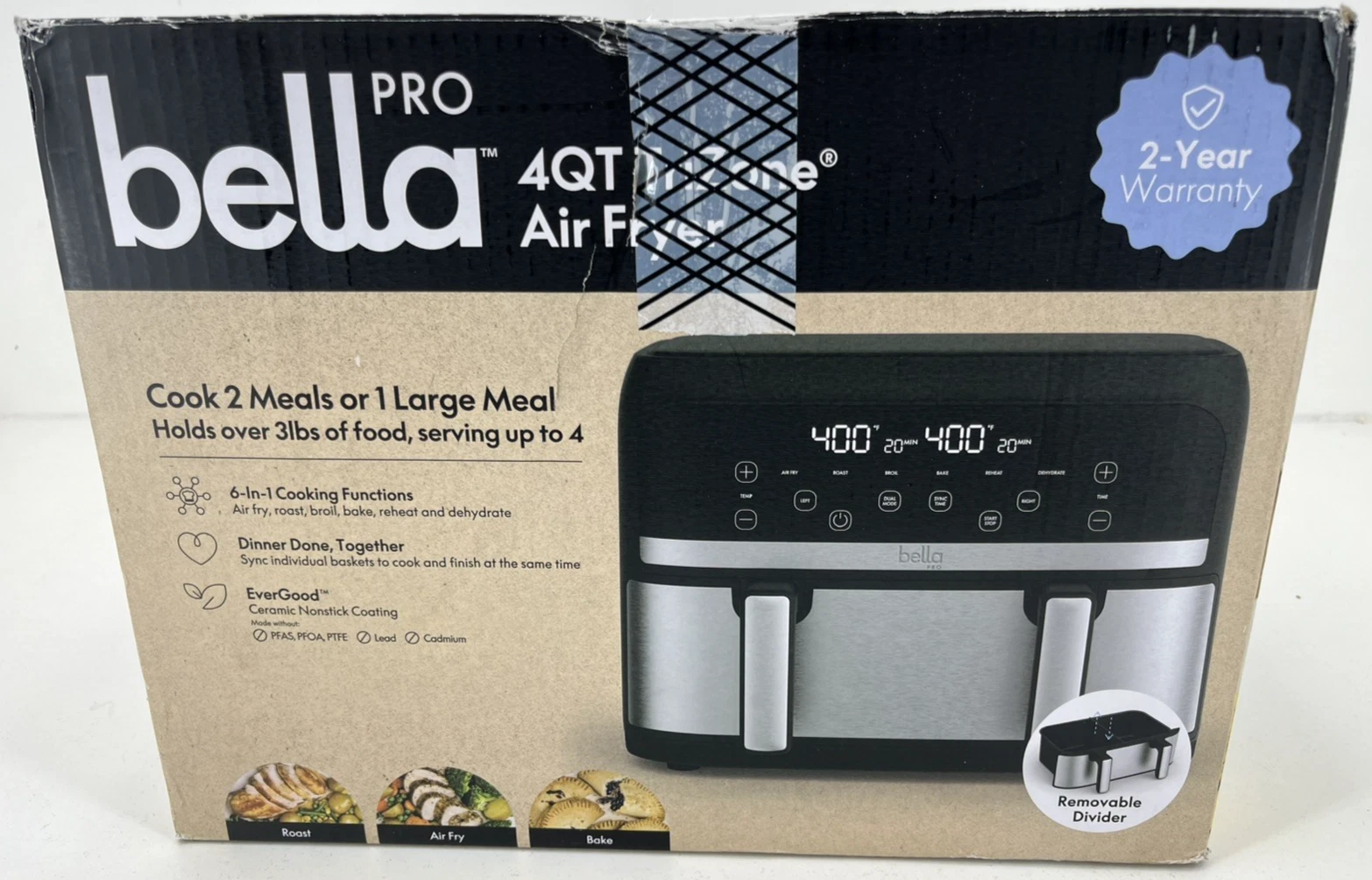 bella PRO - 4-qt. TriZone Touchscreen Air Fryer with Dual Flex Basket
Opens in a new window or tab