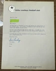TOM LANDRY Signed Letter HOF Coach Dallas Cowboys Letterhead NFL Football Auto