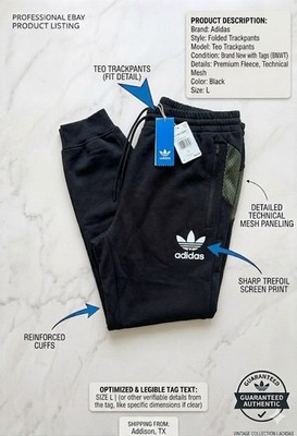 BNWT Adidas Originals Teo Carrot Track Pants Sz Large Black/Green Jogger