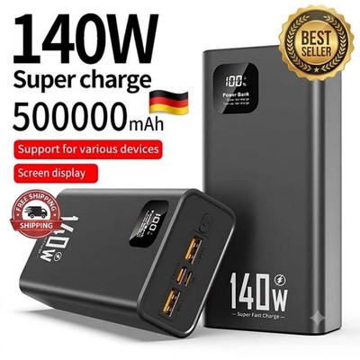 140W Super Fast Charging Power Bank, 50,000mAh, Large Capacity, Portable, USB _C