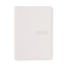 MUJI Planner 2026 A6 Monthly, Starting December 2025, White Gray