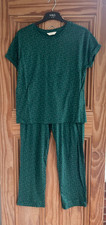 Ex-M&S Brand New Green / Pink Polka Dot Print Cotton Pyjama Set Size 8 - 22