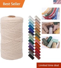 Versatile 2mm Natural Macrame Cord - Perfect for Wall Hangings  Plant Hangers