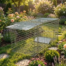 36" Live Animal Trap Cage w/ Sensitive Trigger & Handle, Collapsible Steel Trap