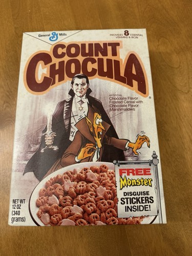 Rare 1987 Count Chocula Cereal Box Bela Lugosi - Box Only