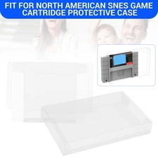 For Super Nintendo SNES Cartridge Protectors Custom Clear Cases Video Game Carts