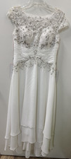 UNWORN JJ's House A-line High Neck Floor-Length Lace Chiffon Wedding Dress US 4