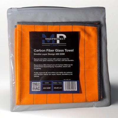 Maxprotect Care- Carbon Fiber Glass Mikrofaser-Tuch   Orange - MPC-T06