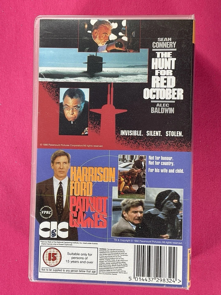 Patriot Games, Hunt For Red October VHS Video - Image 2 of 4