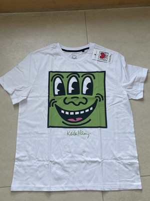 T-Shirt Keith Haring Herren Größe M weiß reine Baumwolle 100 % Neu mit Etikett