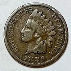 Indian Head Penny Lot of "1"VERY NICE 1889 GOOD OR BETTER° $ FREE SHIPPING $#645