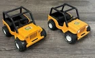 Lot of 2 VINTAGE ORANGE " TONKA " BONE BRUZZER JEEP WRANGLER WITH ROLL BARS