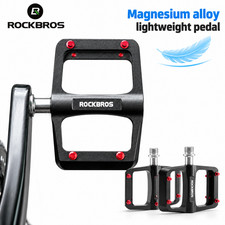 ROCKBROS 9/16" Bike Pedals 3 Bearings Wide Platform Magnesium Alloy Flat Pedal