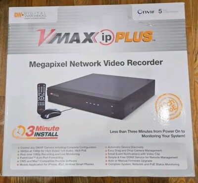 Digital Watchdog VMAX IP Plus 16-Channel NVR   16 PoE Ports, HD Recording, DW-VP