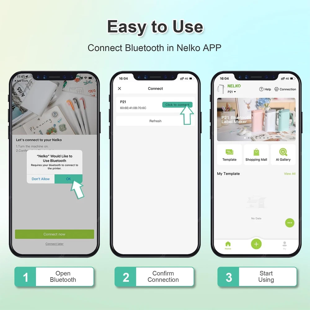 Bluetooth Label Maker P21 with Tape - Wireless Mini Portable Label Printer
