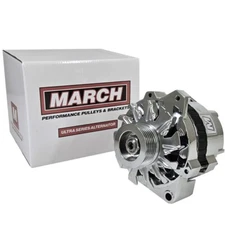 March Performance Ultra Series CS130 Alternator 140 AMP 1 Wire Chrome; Right